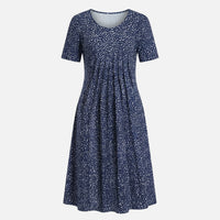 Käthe | Damen Viskose Midikleid Bindegürtel – Viskose Midi Tailliert Gürtel – Marine