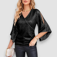 Vivian | Glitzertop – Schwarz