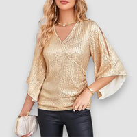 Vivian | Glitzertop – Beige