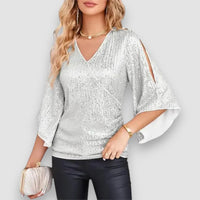 Vivian | Glitzertop – Weiß