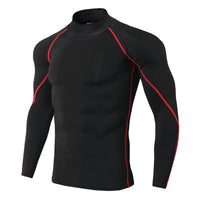 Gevaro | Atmungsaktives Kompressionsshirt für Herren Sommer – Schwarz mit Rot