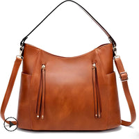 Tessa | Vintage Schultertasche im klassischen und zeitlosen Design – Braun