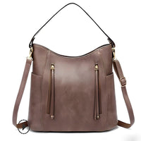 Tessa | Vintage Schultertasche im klassischen und zeitlosen Design – Hellgrau