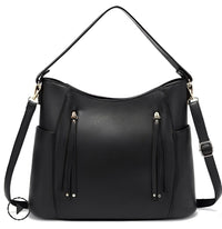 Georgia | Stilvolle Vintage-Ledertasche – Schwarz
