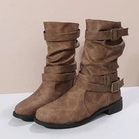 Damen Mittlere Wade Stiefel | Dirndl Schuhe – Braun