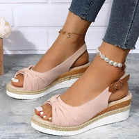 Maryam | Keilsandalen mit offener Spitze – Rosa