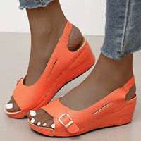 Rieka Sandalen | Bequeme Damen-Sommersandalen mit Schnallen – Orange