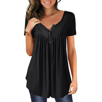 Trendige Bluse mit Knopfdetails – Schwarz