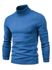 Hochwertiger Herren Rollkragenpullover | Slim Fit | Weiche Merinowolle – Blau