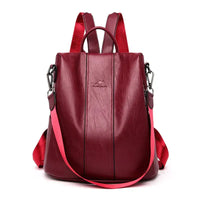 Damen Zwei Wege Griff Modern Rucksack | Stilvoll – Weinrot