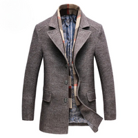Herren Wollmantel Klassisch - Elegante Wintermode mit Innenfutter – Dunkelbraun