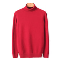 Warmer Herren Rollkragenpullover aus Merinowolle | Weich & Elegant – Rot