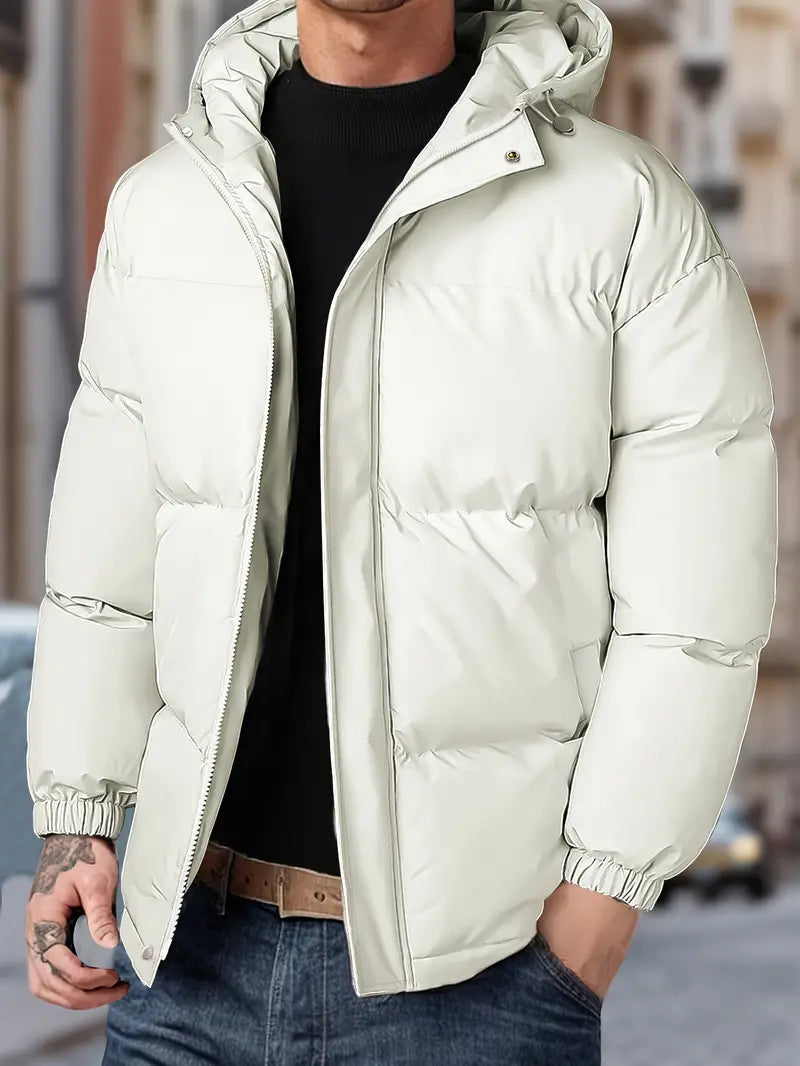 Reigorith | Herren-Winterjacke mit Kapuze - winddicht, dick und warm mit Taschen