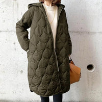 Damen Winter Parka-Mantel mit Kapuze - Warm & Wasserdicht – Dunkelgrün