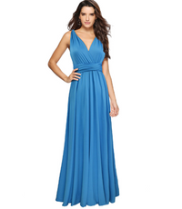 Izzy Maxi-Kleid | Luftiges Sommerkleid mit offenem Rücken und Bindung | Strandkleid – Blau