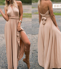 Izzy Maxi-Kleid | Luftiges Sommerkleid mit offenem Rücken und Bindung | Strandkleid – Aprikose