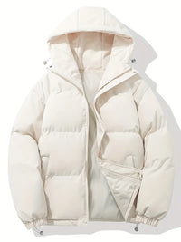 Unisex Winterjacke | Gepolsterte Steppjacke Mit Kapuze – Beige