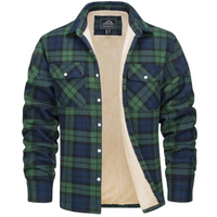 Herren Kariertes Fleecejacke | Freizeit Winterbekleidung – Grün