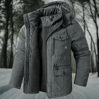 Herren Winterjacke | Lässig mit Kapuze und Taschen – Grau