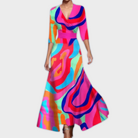 Handgefertigtes Premium Damen Maxikleid – Mehrfarbig