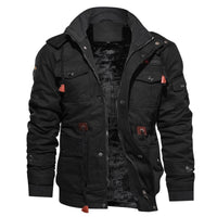 Herren Winterjacke mit Fleecefutter - Warm und Wasserdicht – Schwarz