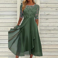Elegantes Damen Abendkleid in Dunkelblau – Grün