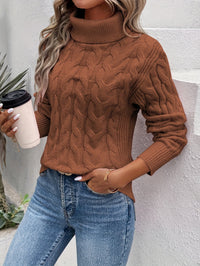 Johanna | Warmer pullover aus Baumwolle mit Rollkragen – Braun