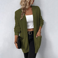 Cantelle Cardigan | Leichter gestrickter langer Sommer-Cardigan für Damen – Grün