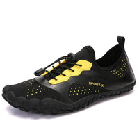 Dominik | Bequeme und wasserdichte Barfußschuhe – Schwarz / Gelb