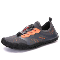 Dominik | Bequeme und wasserdichte Barfußschuhe – Grau / Orange