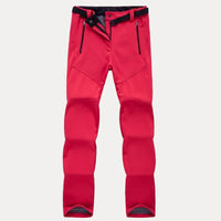 Wasserdichte Thermo-Wanderhose für Damen mit Fleecefutter – Rot