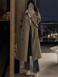Kerstin | Wasserdichter Trenchcoat mit Reverskragen – Schwarz