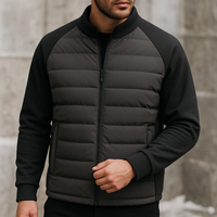Wattierte Jacke für Herren mit Stehkragen im Business-Stil – Schwarz