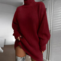 Mila Strickkleid | Bequem und trendy – Weinrot