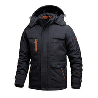 Herren Winterjacke | Abnehmbare Kapuzenform mit robuster Struktur – Marine