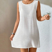 Attices | Rückenfreies Tank Damen Kleid – Weiß