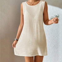 Attices | Rückenfreies Tank Damen Kleid – Beige