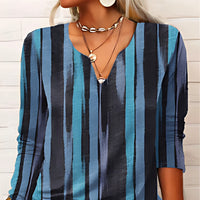 Christanin | Damen Bequeme Bluse | Jahrgang – Blau