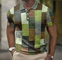 Klaas | Herren Colorblock Poloshirt – Grün