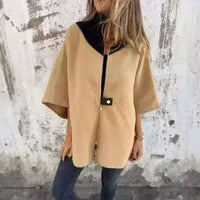 Georgia Flair™ Mantel mit kontrastierendem Kragen und lockerer Passform / Urbane Eleganz in ihrer authentischsten Form! – Camel