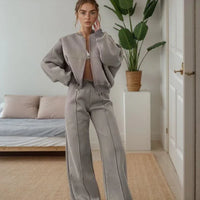 Élan™ Soft Sweatshirt Set mit minimalistischem Design / Moderne Eleganz und erstklassiger Komfort für alle Gelegenheiten! – Khaki