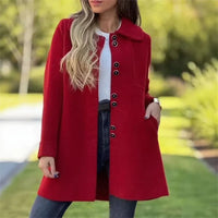 Rom™ Mantel aus hochwertiger gekämmter Wolle mit eleganten Knöpfen / Italienische Raffinesse mit makellosem Schnitt! – Rot