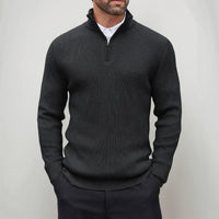 Walhalla™-Pullover aus hochwertigem Rippstrick mit Rollkragen / Minimalistisches Design, makellose Struktur und eine beeindruckende Präsenz! – Schwarz