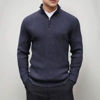 Walhalla™-Pullover aus hochwertigem Rippstrick mit Rollkragen / Minimalistisches Design, makellose Struktur und eine beeindruckende Präsenz! – Marine