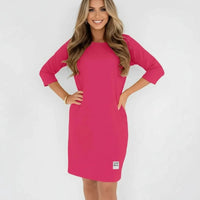 Daily™-Kleid aus Comfort-Strick mit 3/4-Ärmeln / Das elegante Basic, das die Figur vorteilhaft betont, ohne einzuengen! – Rosa