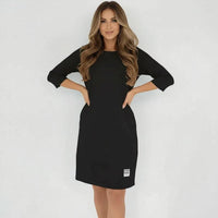 Daily™-Kleid aus Comfort-Strick mit 3/4-Ärmeln / Das elegante Basic, das die Figur vorteilhaft betont, ohne einzuengen! – Schwarz