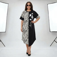 Lille™ Kleid aus leichter Viskose mit Animal-Print-Details – Weißer Animal-Print