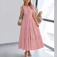 Floriana™ Kleid mit Stufenrock und Betonter Taille – Rosa