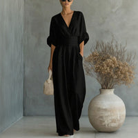 Granada™-Jumpsuit mit Taillengürtel und modernem Design – Schwarz
