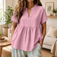 Laura™ Bluse mit Kragen und weichem Griff – Rosa